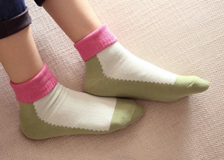 糖果色拼色中筒襪_1