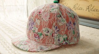 蕾絲碎花棒球帽_1